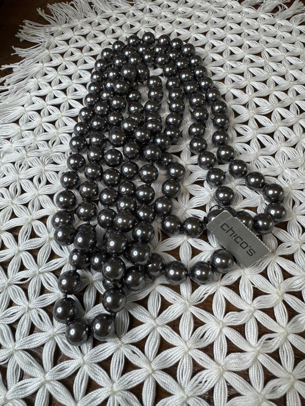Metallic Silver Beaded necklace